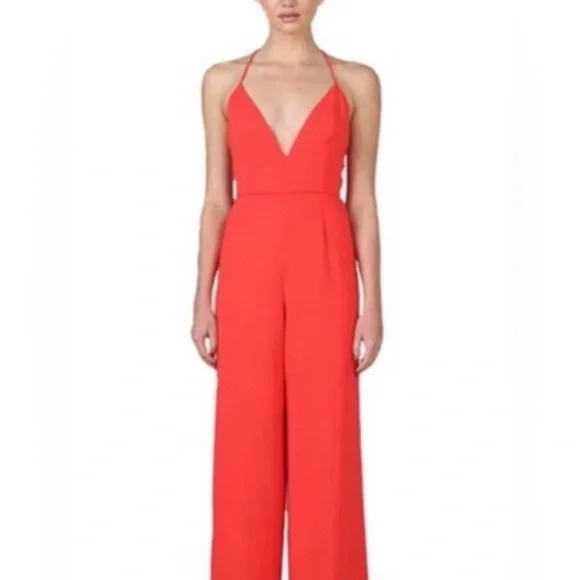 Elegant Red Jumpsuit - Picture 1 of 11